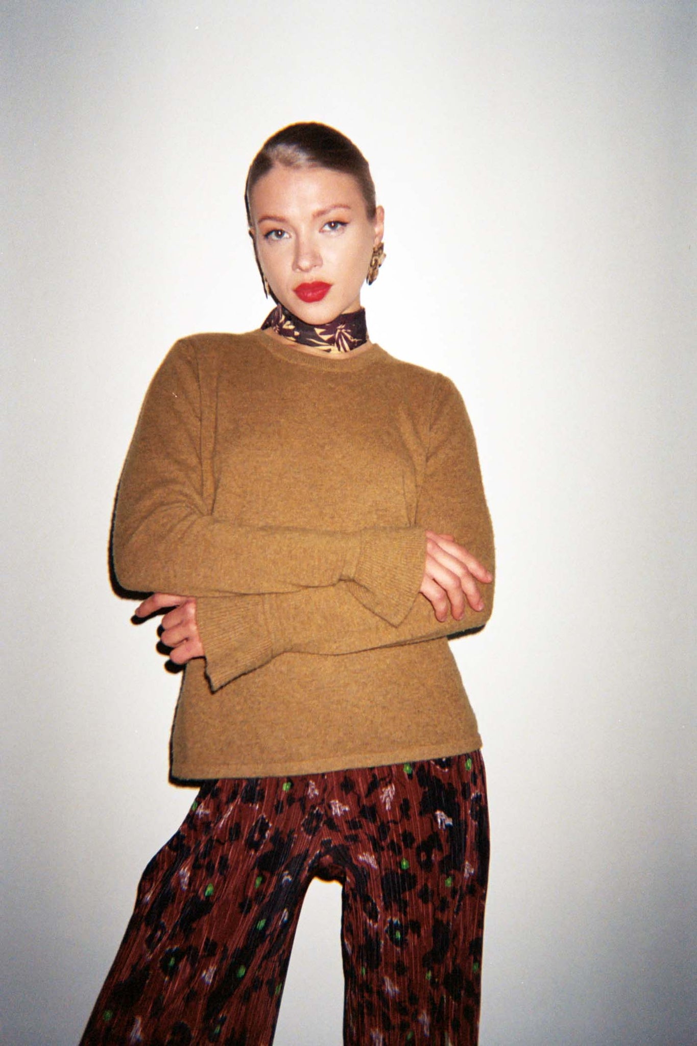 PIXIE cashmere sweater/olive brown