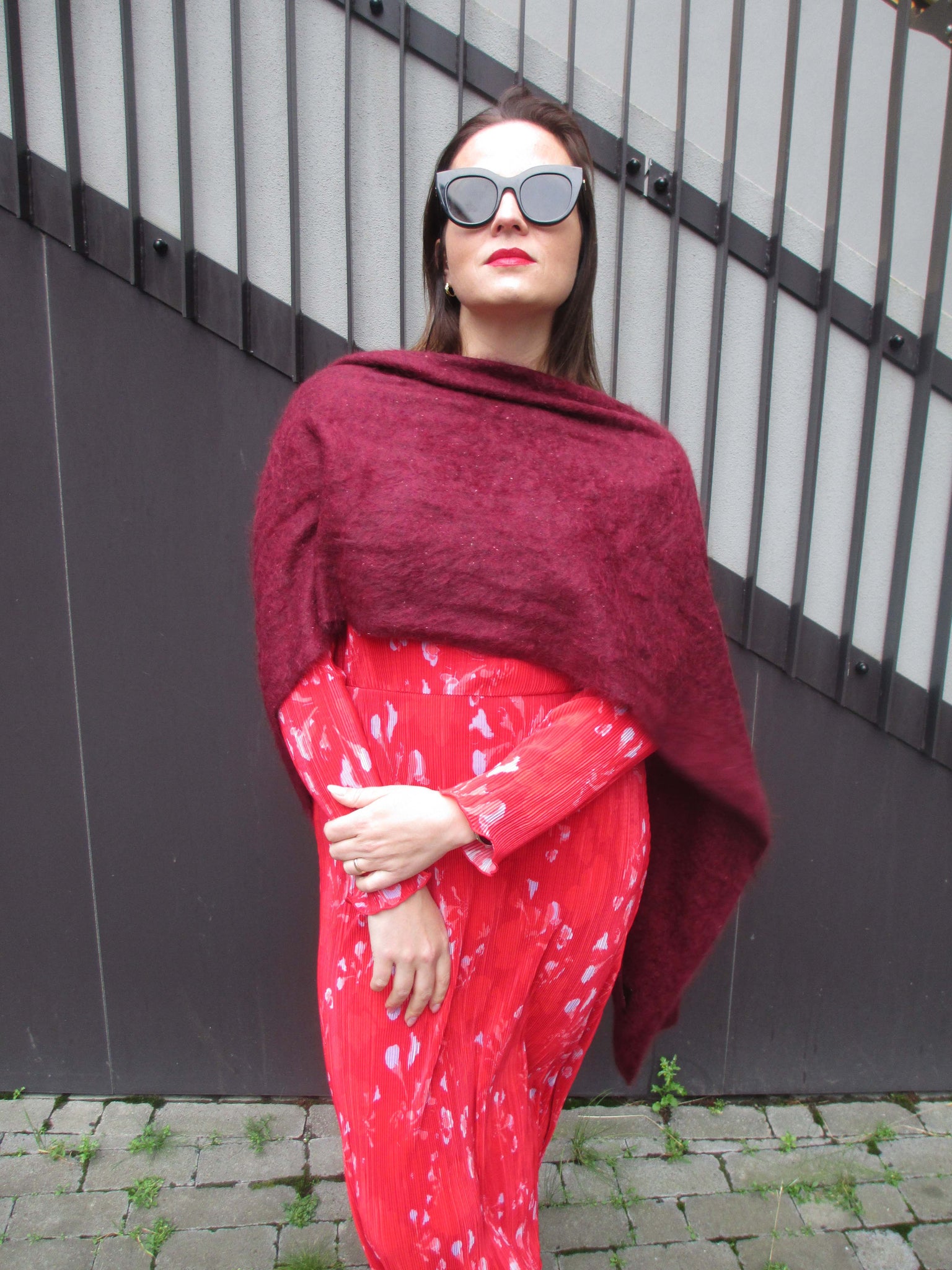 Pixie cashmere scarf / burgundy