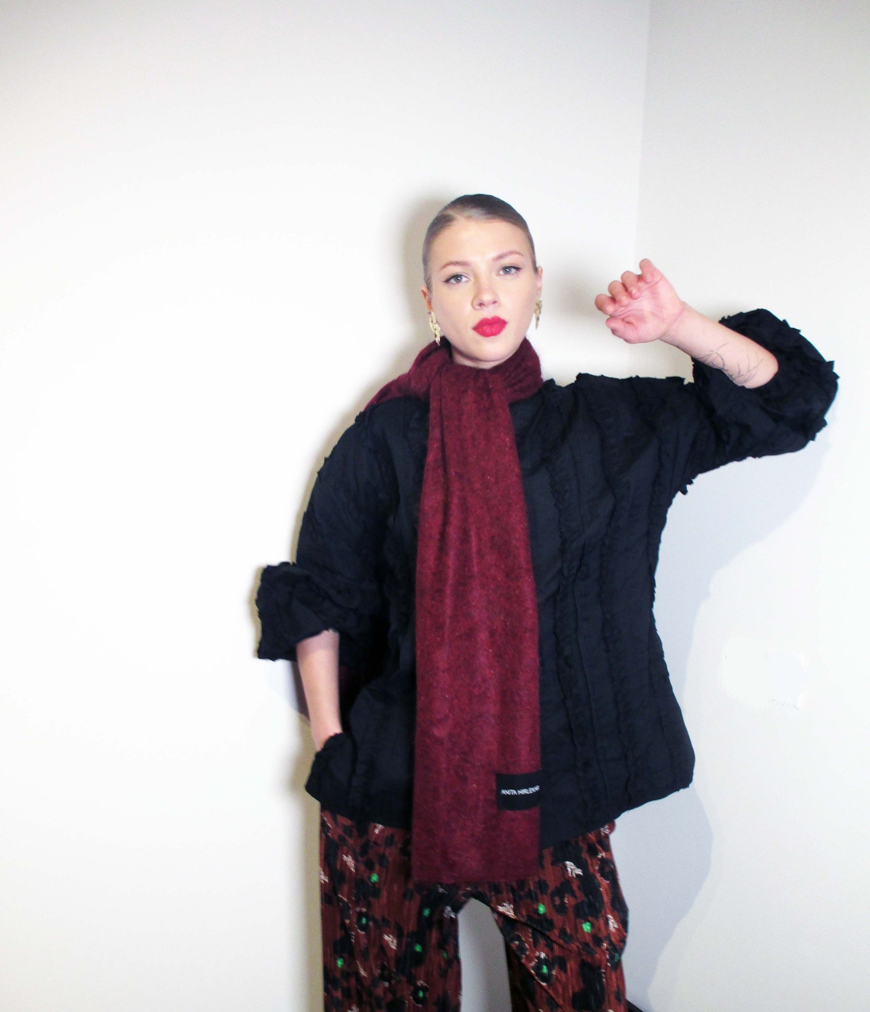 Pixie cashmere scarf / burgundy